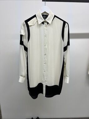 Alexander McQueen Black & White Contrast Button-Down Shirt